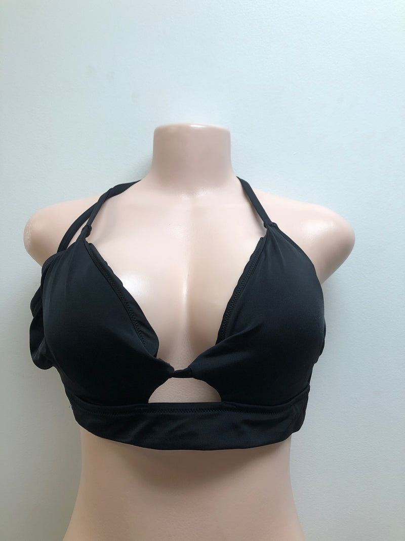 Women's longline cut out bikini top - shade & shore™ black 34d
