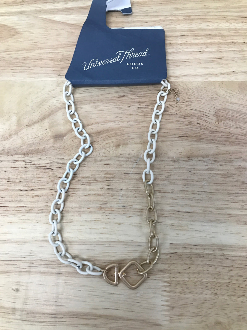 Chunky diamond shape tubular link chain necklace - universal thread™ ivory