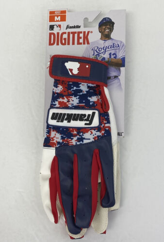 NEW Franklin Digitek Baseball Batting Gloves Adult Size M - Red White & Blue