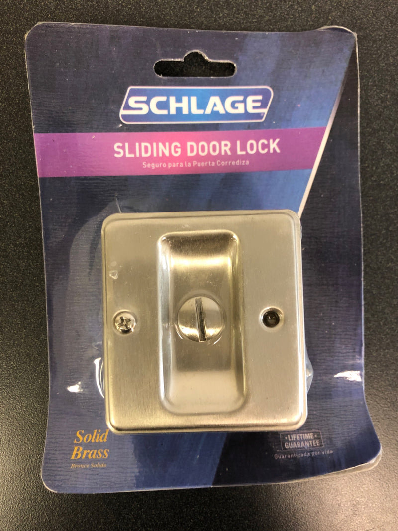 SCHLAGE LOCK CO SC991B-619 Sliding DR Lock, Satin Nickel