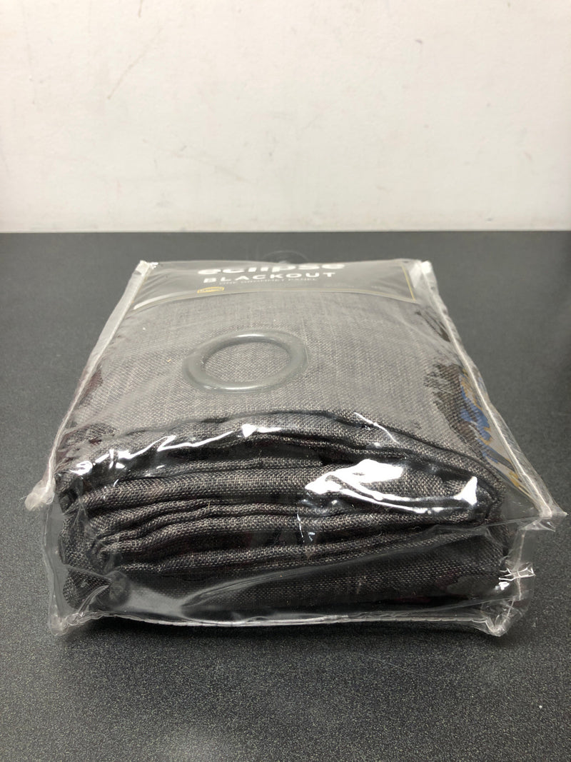 1pc 52"x108" blackout rowland window curtain panel charcoal - eclipse