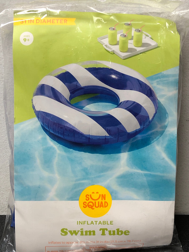 Sun squad inflatable swim tube 2020 from target w/repair patch (31") - nip