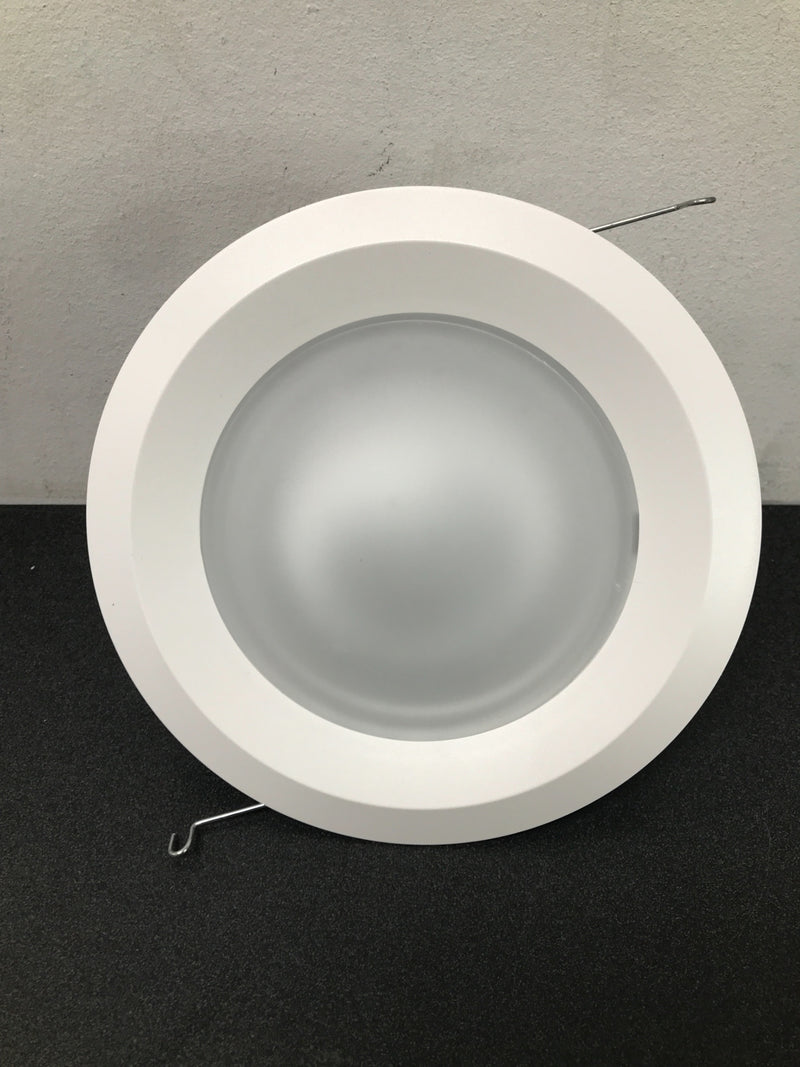 Halo 6150WH E26 Series 6 in. White Recessed Ceiling Light Fixture Trim with Frosted Glass Lens, Wet Rated Shower Light