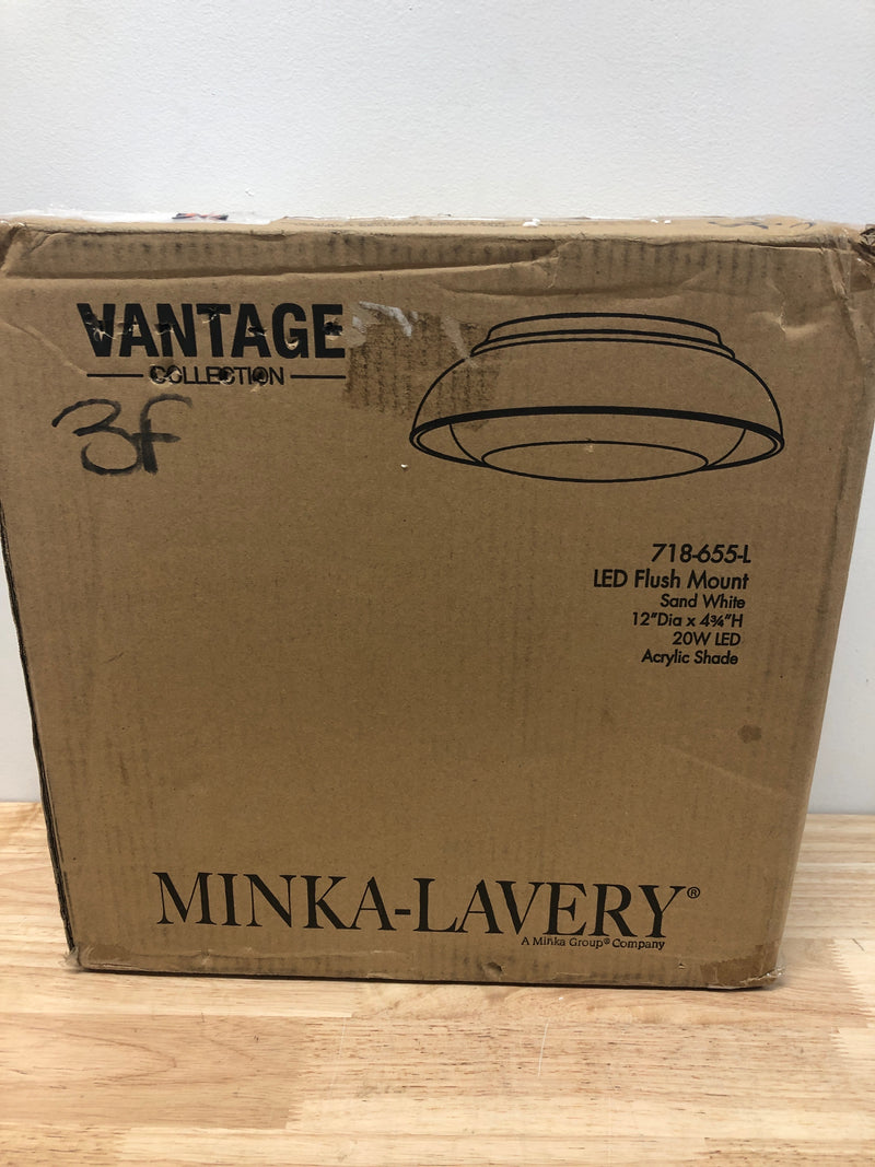 Minka Lavery 718-655-L Vantage 12" Wide LED Flush Mount Ceiling Fixture - Sand White