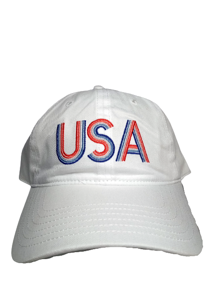BioWorld Women's Red, White & Blue 'USA' Embroidered Baseball Hat One Size
