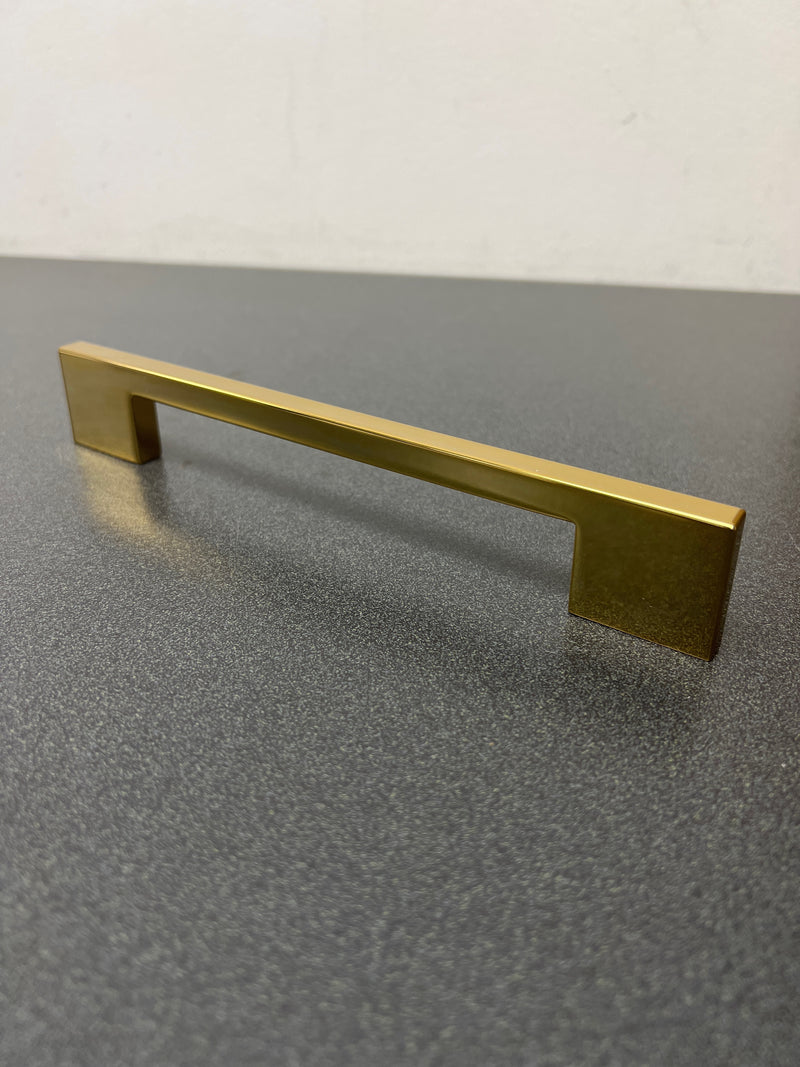 Atlas Homewares A826-FG Thin Square 7-9/16 Inch Center to Center Handle Cabinet Pull - French Gold