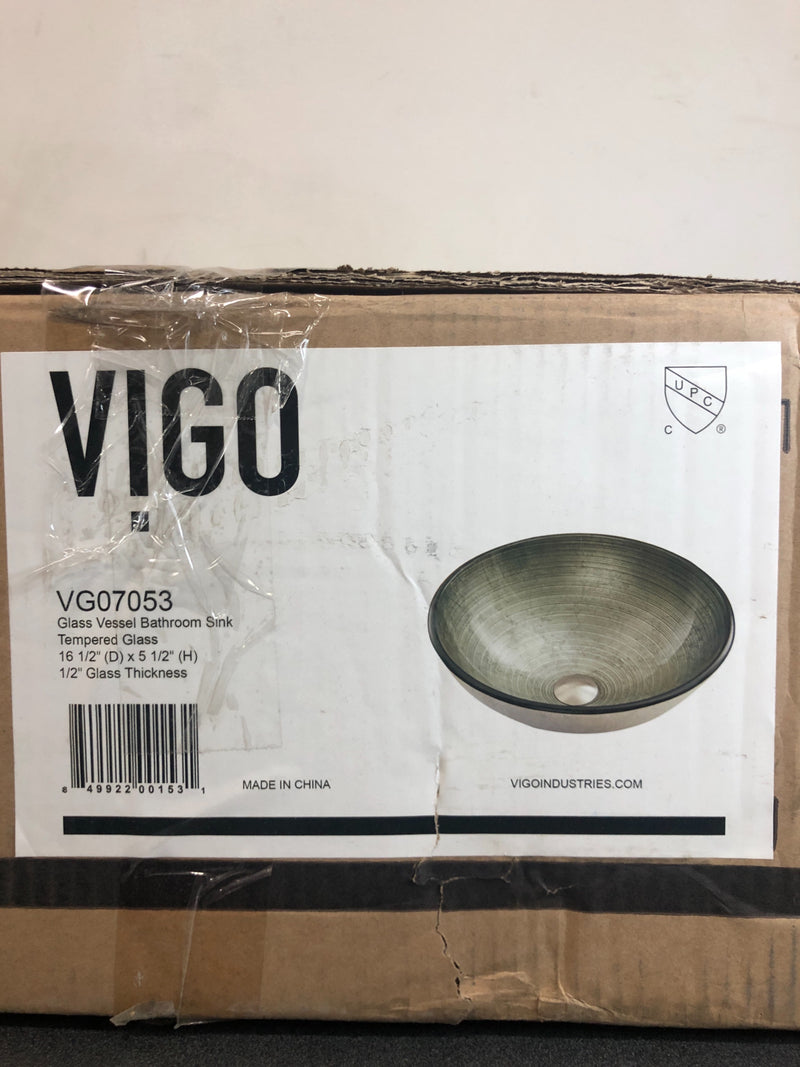 Vigo 16-1/2" Glass Bathroom Vessel Sink