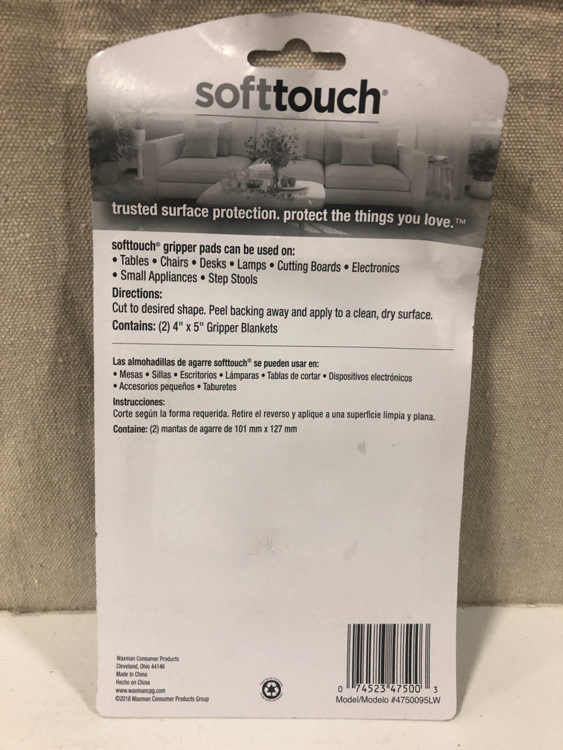 SoftTouch Gripper Anti-Skid 2-Pack 4-in x 5-in Black Plastic Pads