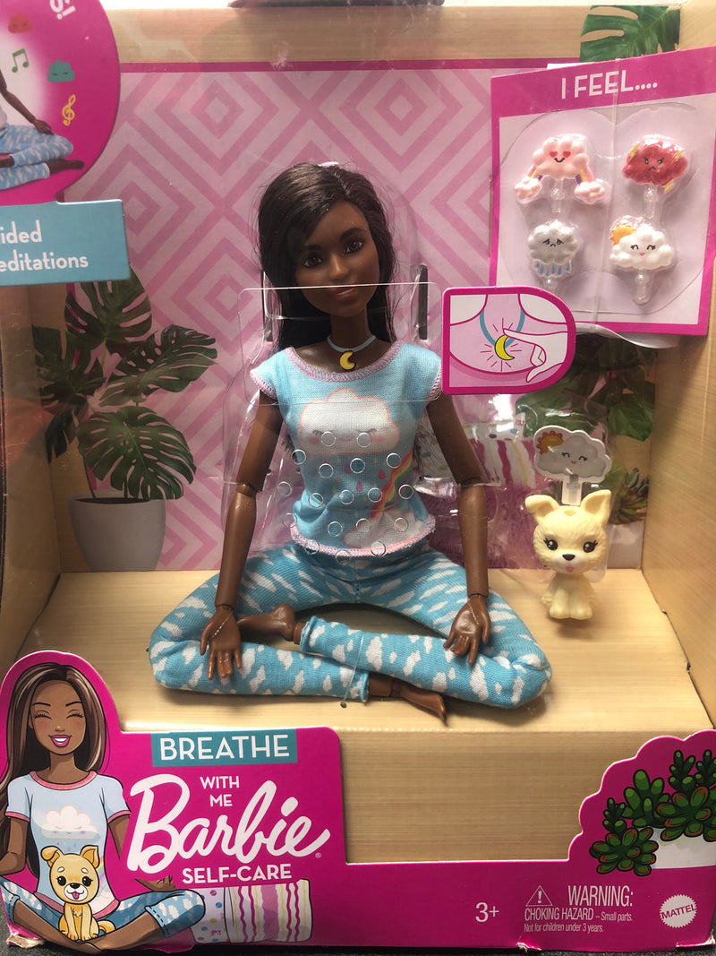 Barbie breathe & relax with me barbie doll playset, 6 pieces