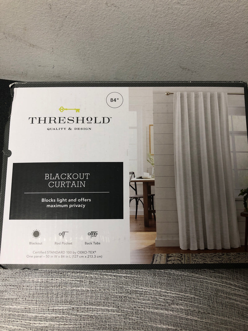 1pc 50"x84" blackout textural overlay window curtain panel light gray - threshold™