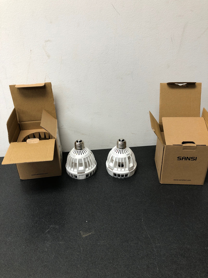 SANSI P25 15W Grow Light Bulbs, LED Full Spectrum 200W Equiv. High PPFD Plant Light Bulbs, Energy Saving 4000K Daylight Grow Lights for Indoor Plants, Medium E26 Base, 2-Pack