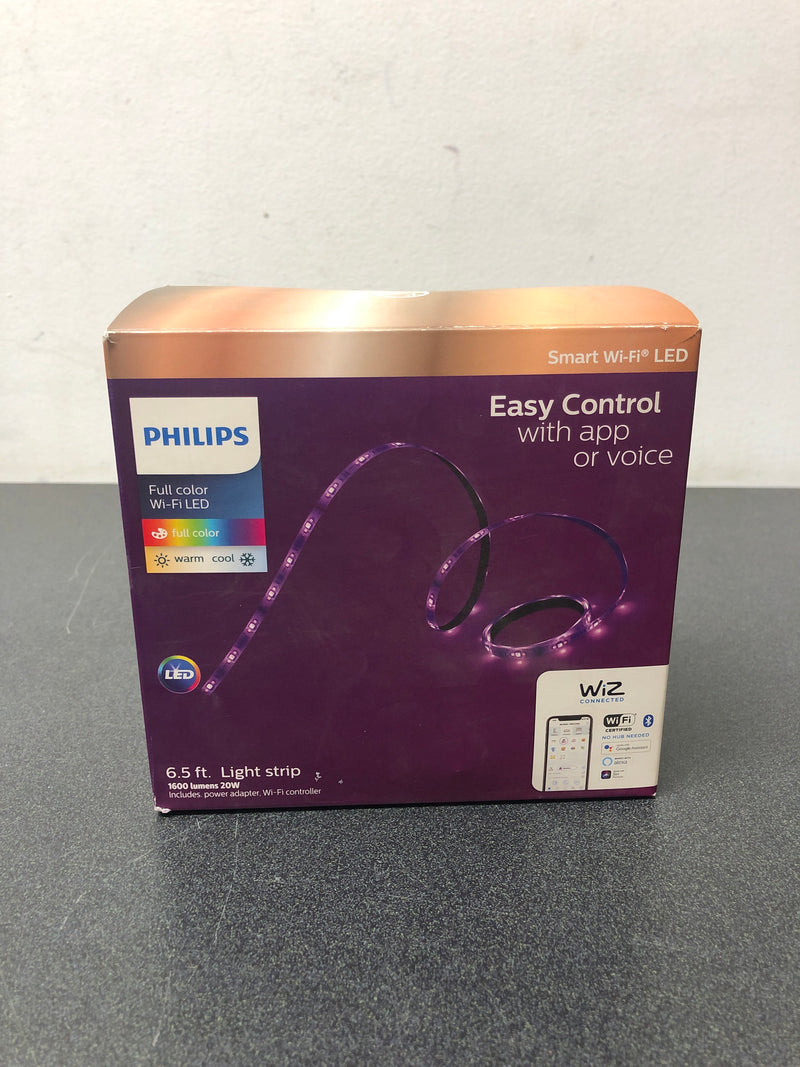 Philips 560755 6.6 ft. Smart Plug-in Color and Tunable White Dimmable Wi-Fi Wiz Connected Light Strip