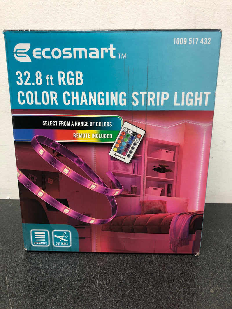 Ecosmart LR431U-7.2X5IR3 32.8 ft. RGB Color Changing Dimmable LED Strip Light with Remote Control