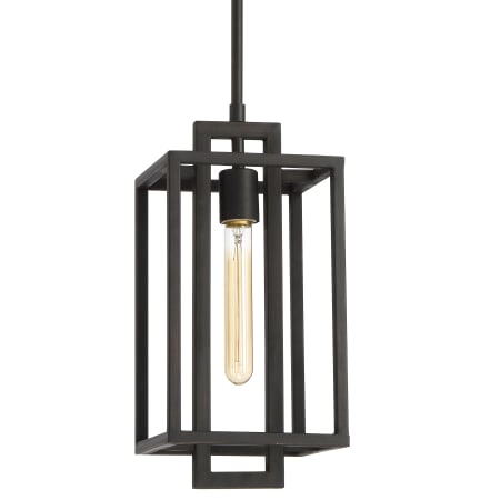 Craftmade Cubic Single Light 7" Wide Cage Mini Pendant - Aged Bronze Brushed