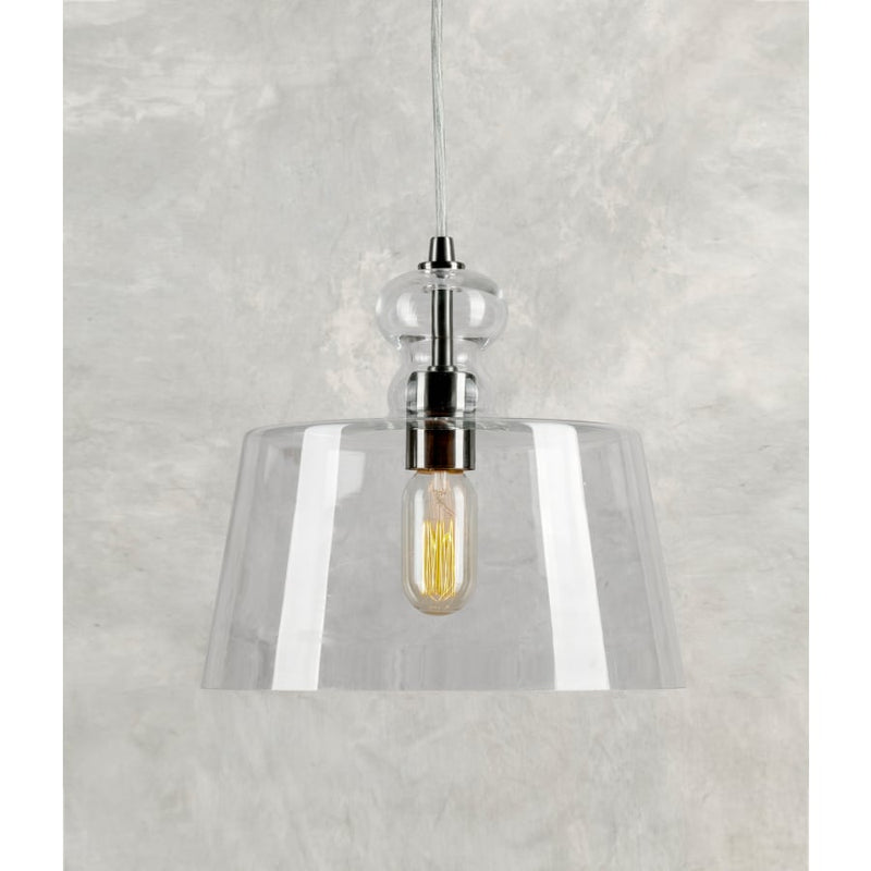 Forte Lighting Single Light 11" Wide Pendant with Clear Glass Shade