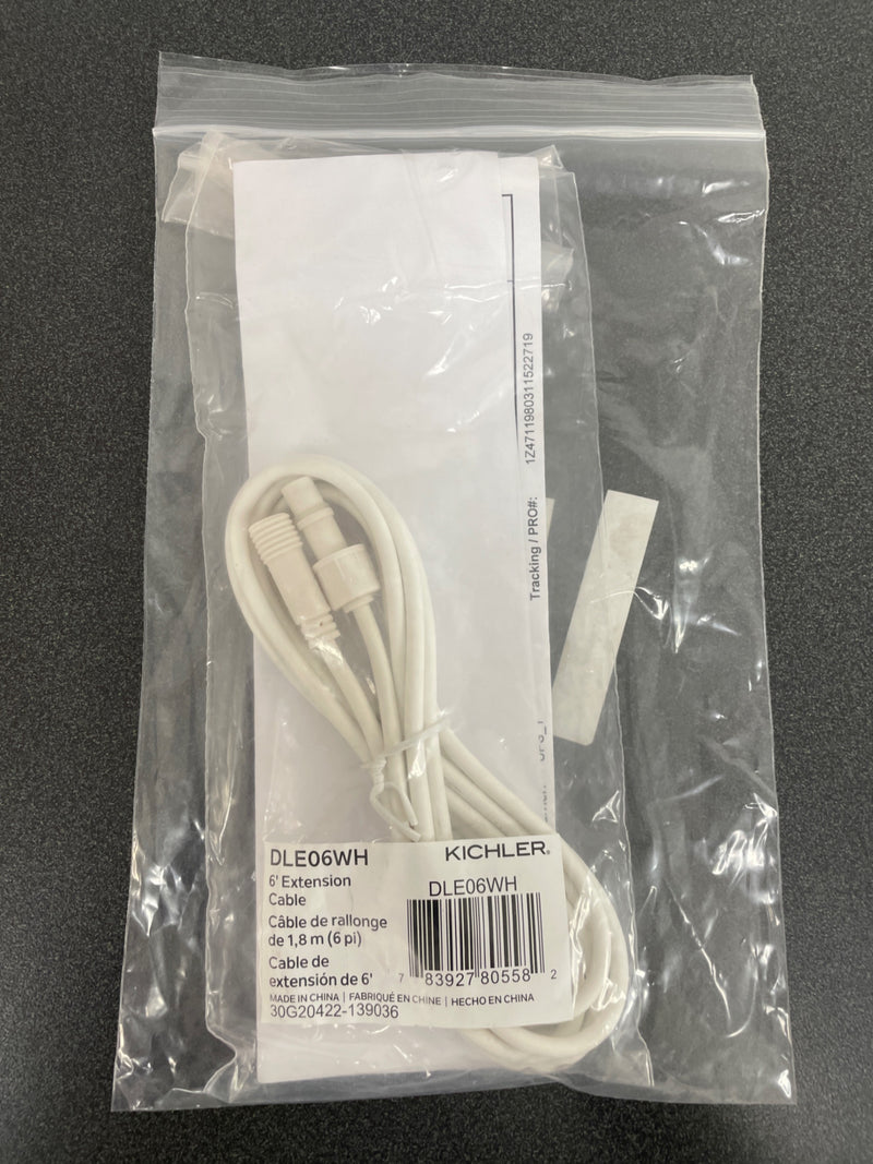 Kichler DLE06WH 6 Foot Direct-to-Ceiling Extension Cord - White