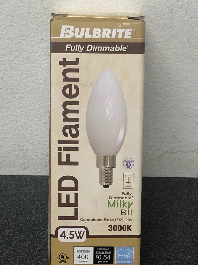 Bulbrite 776773 - led4b11/30k/fil/m/3 decorative chandelier antique filament led light bulb