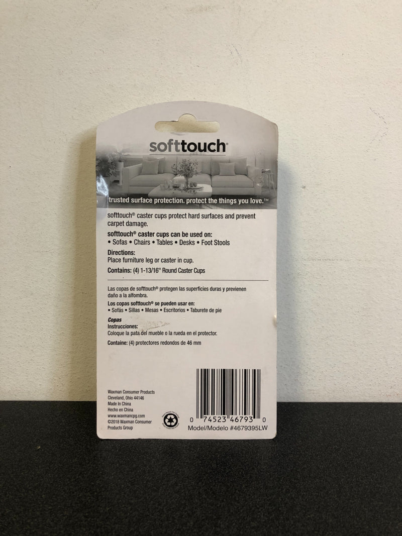 SoftTouch 4-Pack 1-13/16-in Clear Smooth Caster Cups