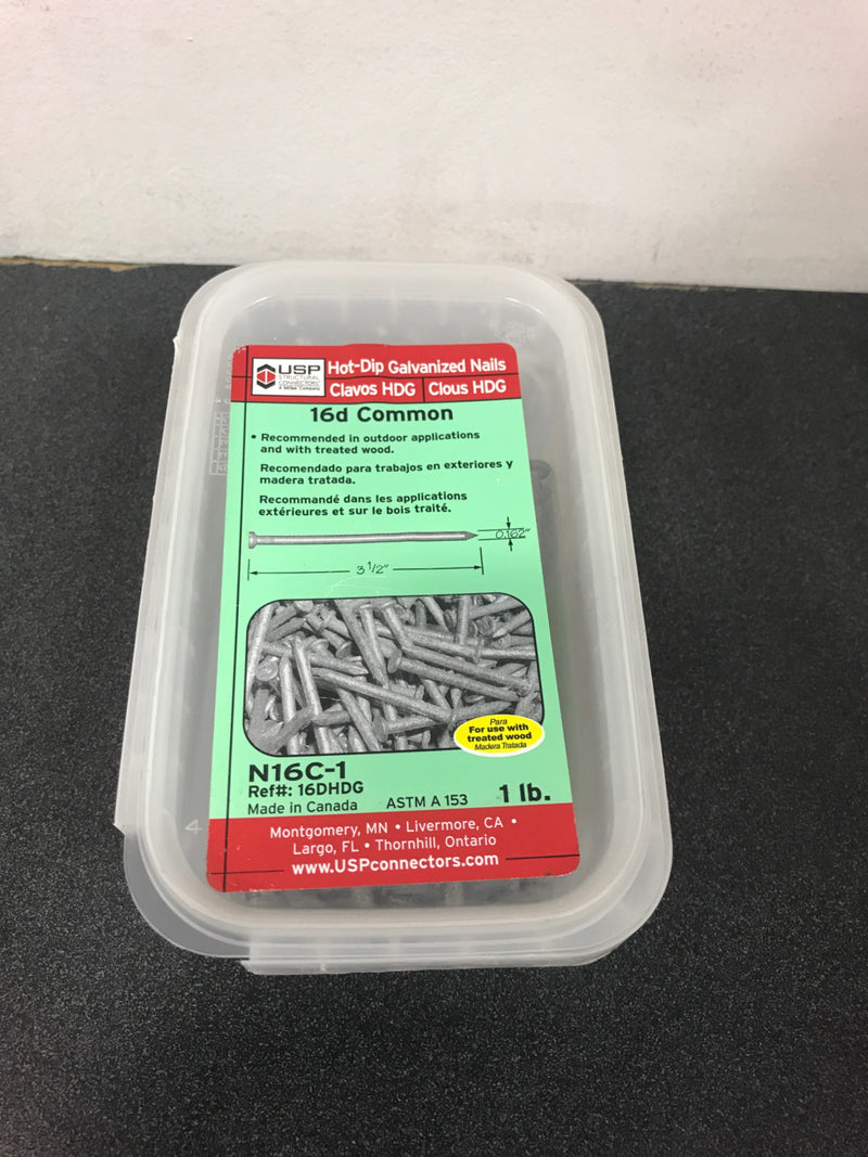 USP 3-1/2-in 8-Gauge Hot-Dipped Galvanized Steel Common Nails (1-lb)