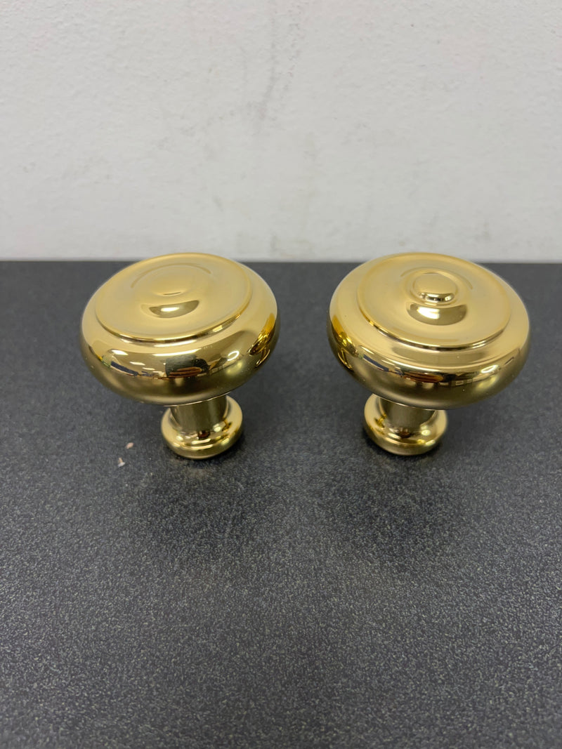 Omnia 473/55.SD3A Non-Turning One-Sided Door Knob with 473 Style Handle and Round Rose - Unlacquered Polished Brass