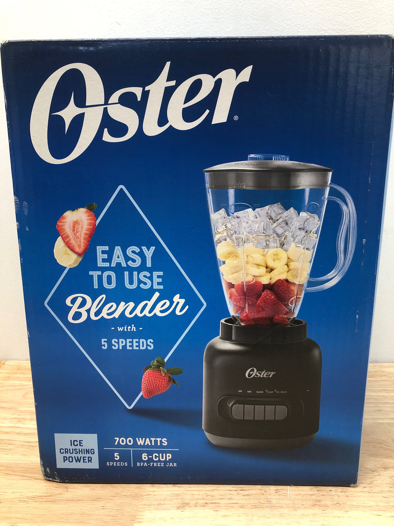 Oster 6 cup 5 speed 700 watt plastic jar easy to use blender in black