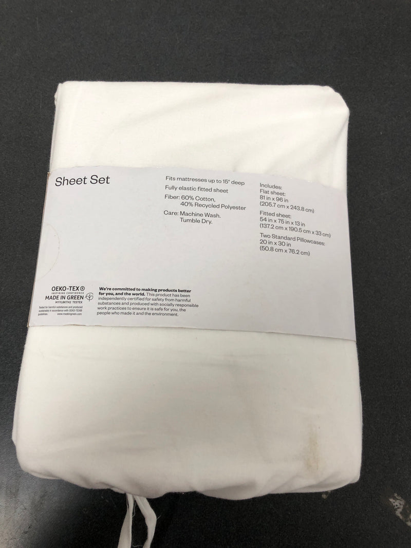 Full easy care solid sheet set white - room essentials™