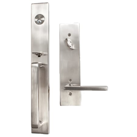Emtek 4819US15 Lausanne Single Cylinder Keyed Entry Handleset from the Contemporary Collection - Satin Nickel