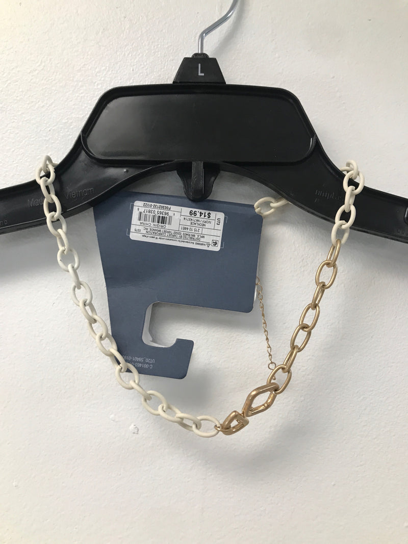 Chunky diamond shape tubular link chain necklace - universal thread™ ivory
