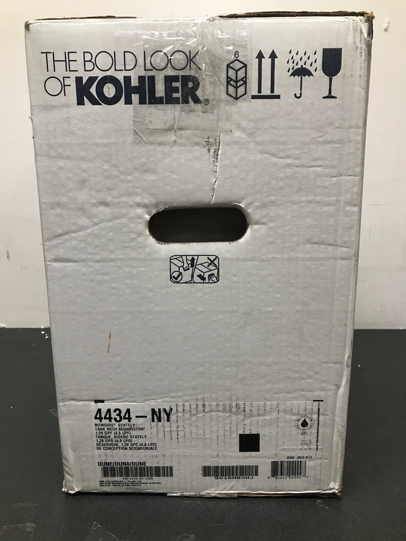Kohler K-4434-NY Memoirs Stately 1.28 GPF Toilet Tank Only with AquaPiston Technology - Dune