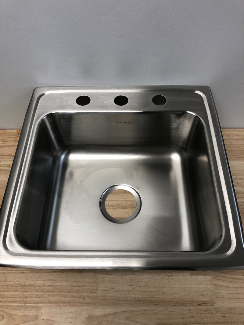Elkay LR19193 Lustertone 19-1/2" Drop In Single Basin Stainless Steel Kitchen Sink - 3 Faucet Holes
