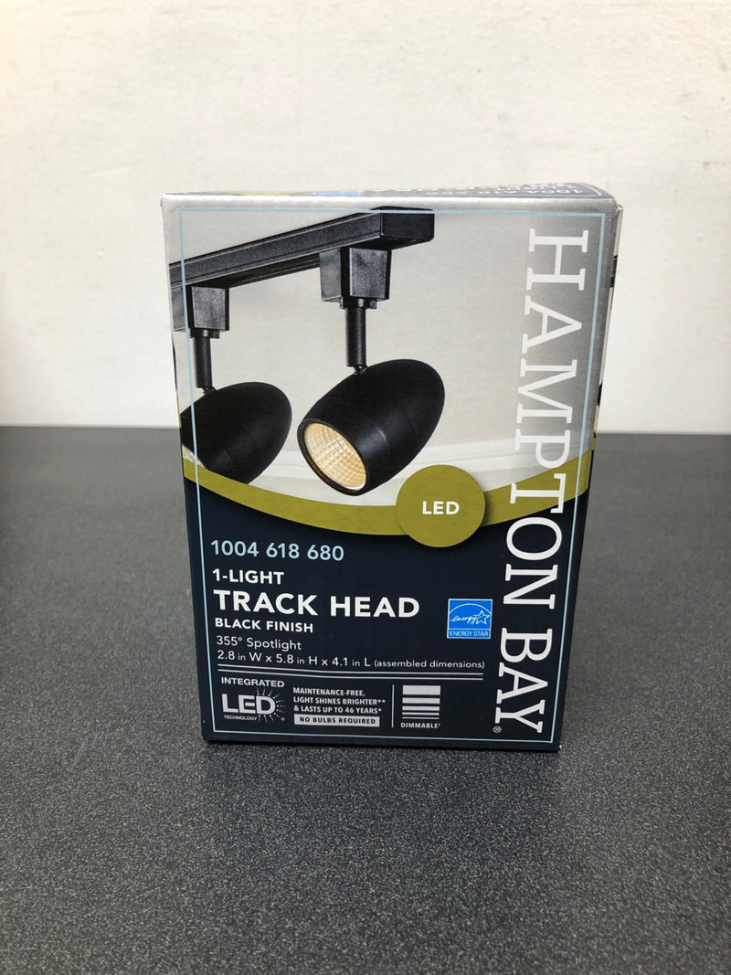 Hampton bay 804619 1-Light Black Integrated LED Linear Round Back Track Lighting Head