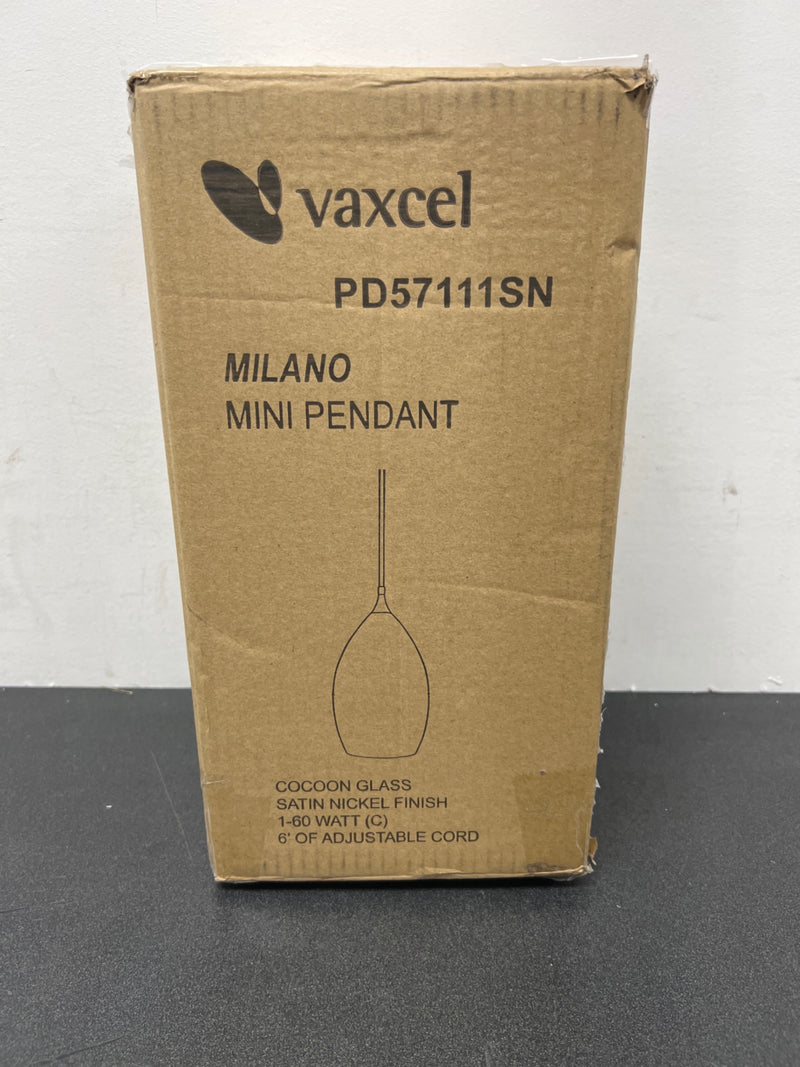 Vaxcel Lighting PD57111SN Milano 1 Light 4.5" Mini Pendant - Satin Nickel