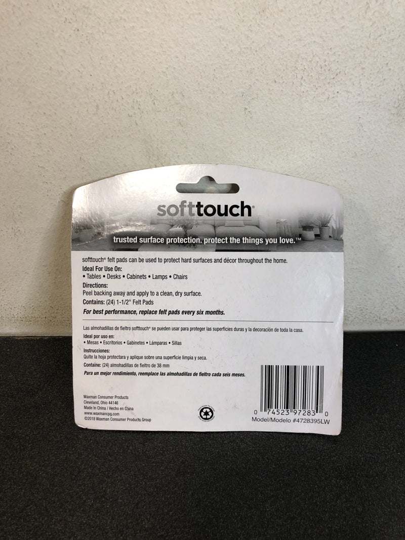 SoftTouch 24-Pack 1-1/2-in Brown Round Felt Pad