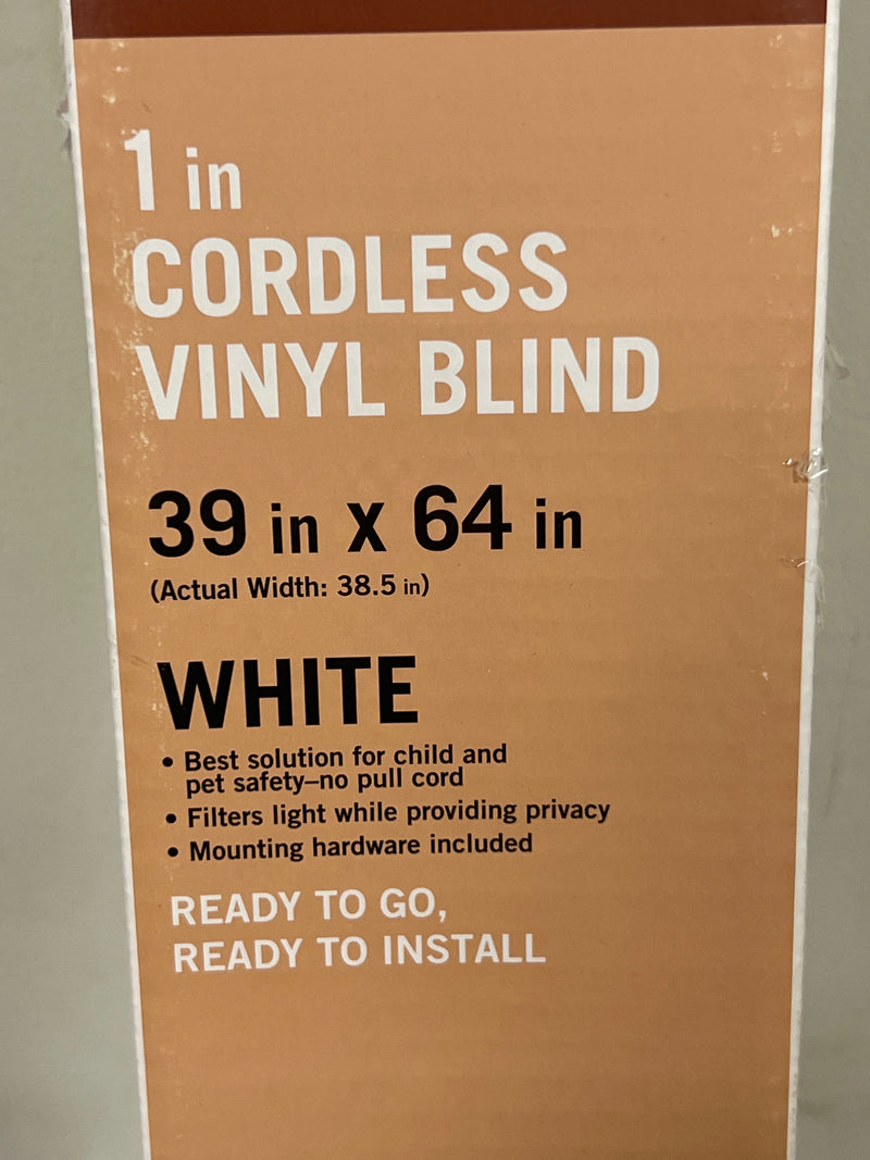 Bali blinds 1 vinyl cordless blind, 39 x 64 wht