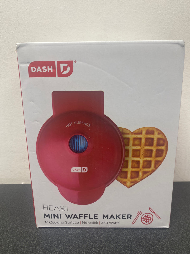 Dash Mini 4 Waffle Maker Non Stick 350 Watts Red Brand New!