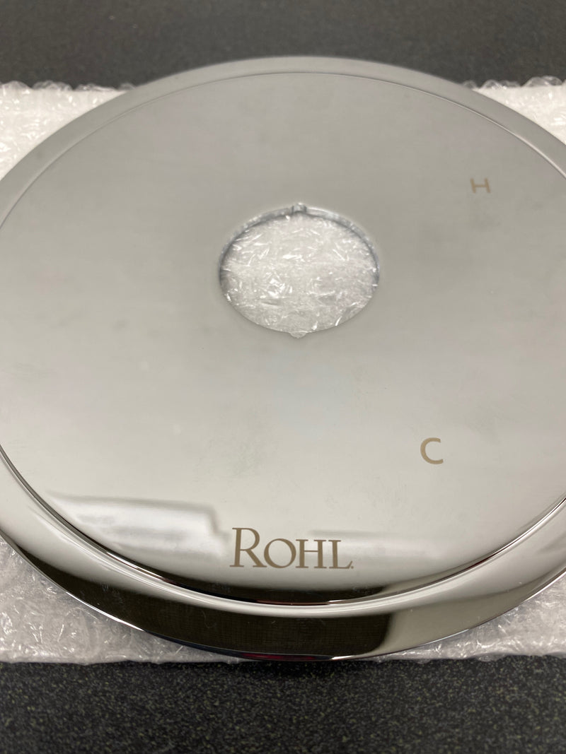 Rohl Round FACEPLATE Escutcheon ONLY with Modern Etching in Polished Chrome for The RCT-1 1/2^ Pressure Balance Rough Valve Body Without Diverter