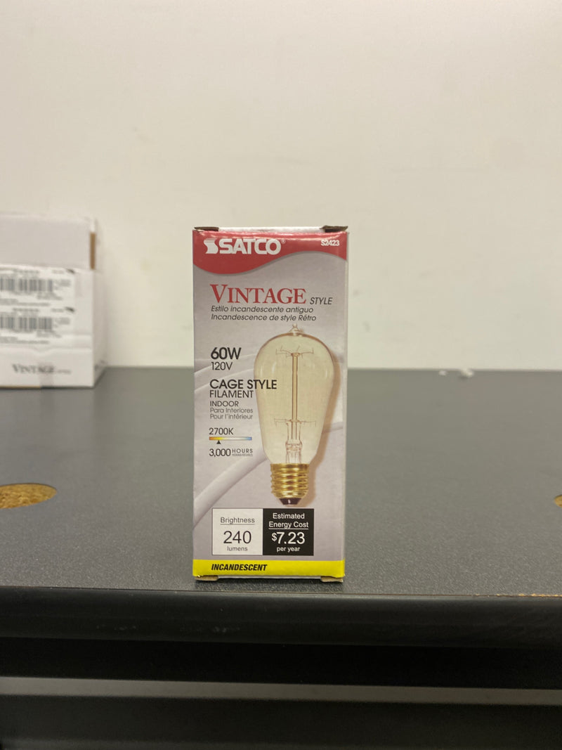 Satco 60W ST19 Dimmable Incandescent Light Bulb with Medium Base