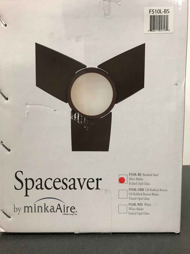 MinkaAire Spacesaver 26" 3 Blade Indoor LED Flush Mount Ceiling Fan with Wall Control Included