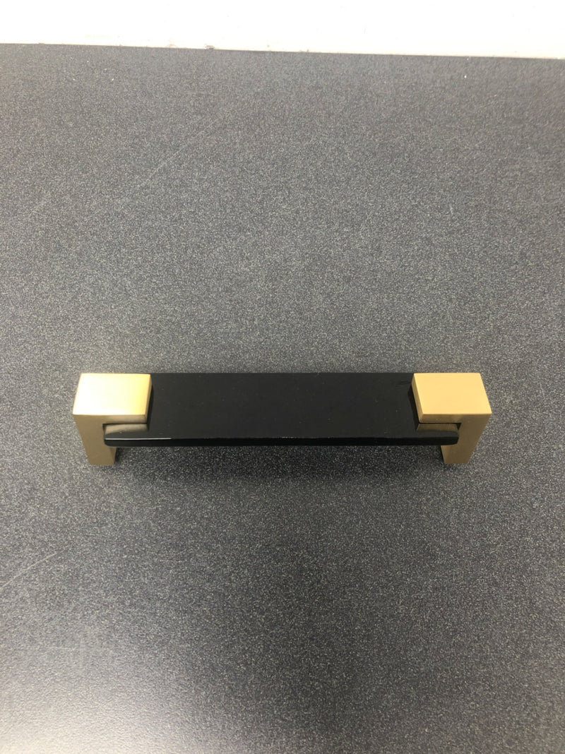 Sietto P-1203-8-SB Affinity 8" Black Bar Satin Brass Base P-8-1203-SB Cabinet Pull