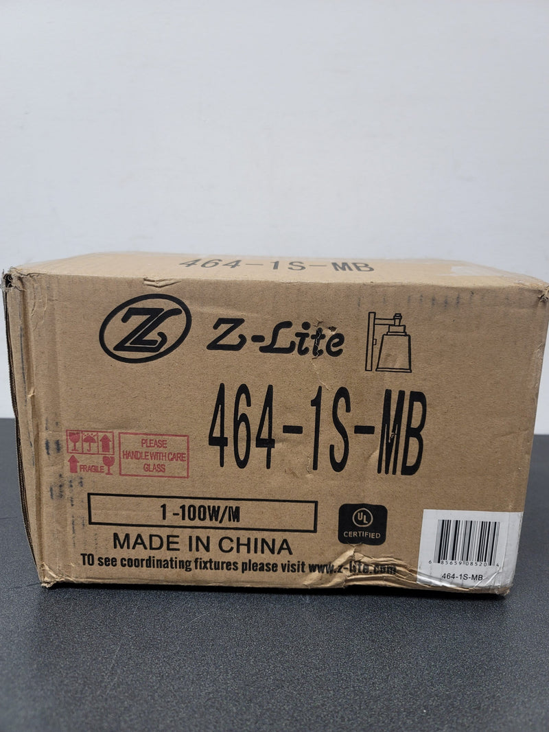 Z-Lite 464-1S-MB Bohin 9" Tall Bathroom Sconce Clear Seedy Glass - Matte Black