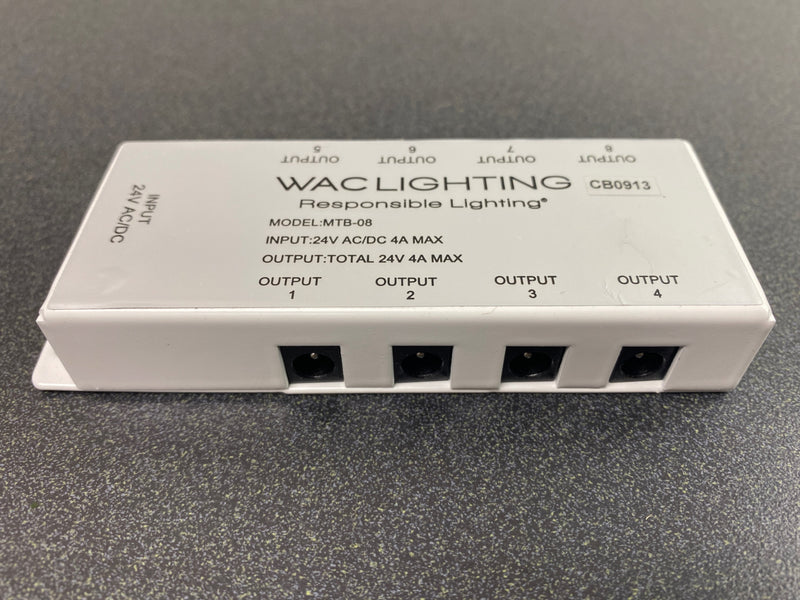 WAC Lighting MTB-08 8 Output Terminal Block for Under Cabinet Lighting Systems - White