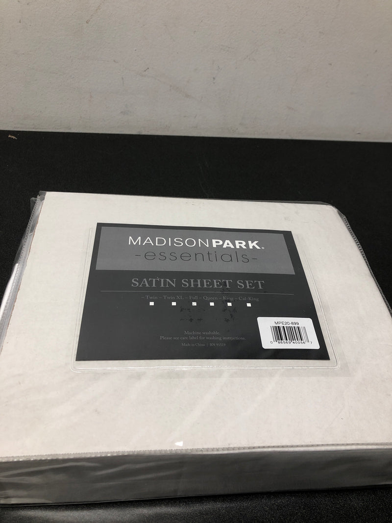 Madison park MPE20-899 Satin 6-Piece White Solid Polyester Full Luxury Sheet Set