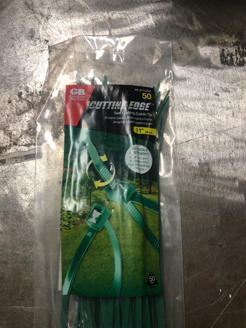 Gardner bender 46-311GSC 11 in. Self-Cutting Cable Tie, Green (50-Pack)