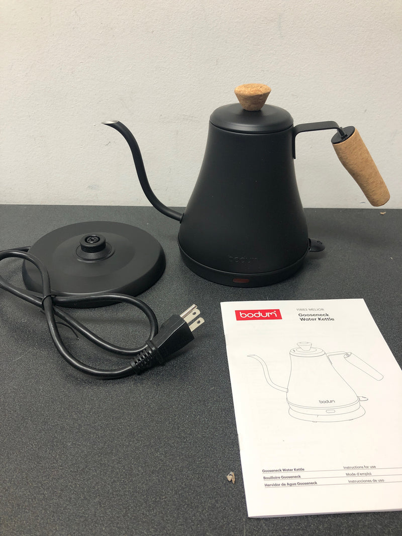 Bodum melior gooseneck water kettle, 27 ounce, matte black