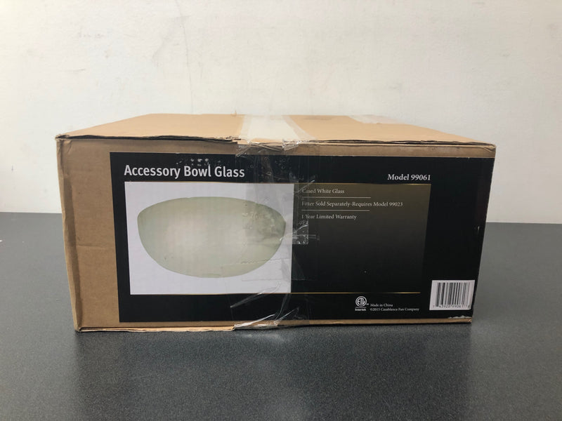Casablanca 99061 Cased White Transitional Ribbed Glass Bowl for 99023 - Cased White