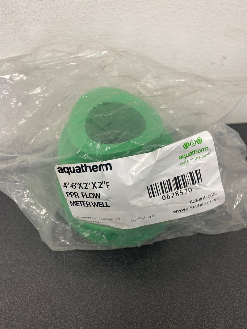 AQUATHERM 0628520 4"-6” X 2" x2”F FLOW METER WELL GREEN NEW