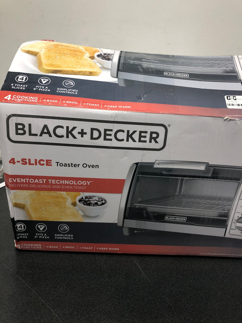 Black+decker to1700sg 4 slice toaster oven with even toast technology, stainless steel (new open box)