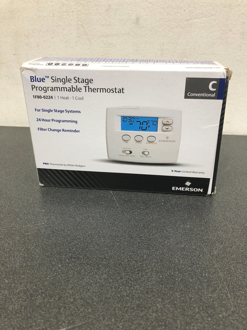 White-Rodgers 1F80-0224 Digital 24 Hours Programmable Thermostat with Millivolt Compatible - na