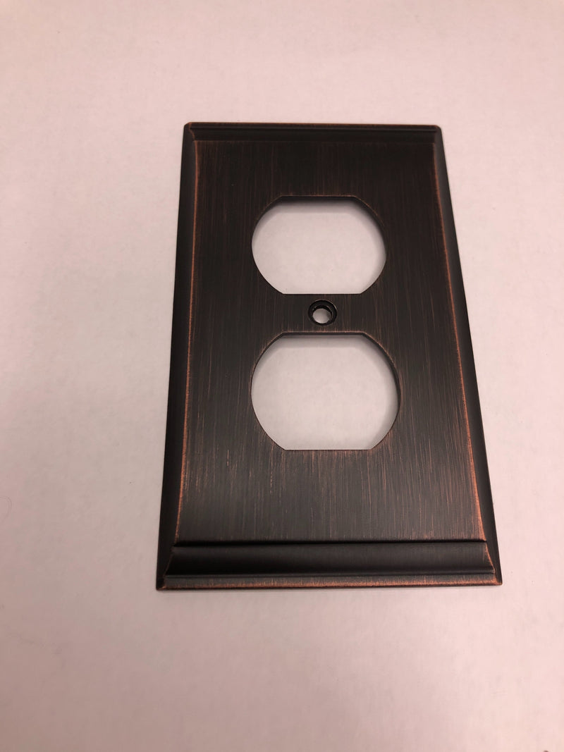 Amerock BP36508ORB Candler Double Outlet Switch Plate - Oil Rubbed Bronze