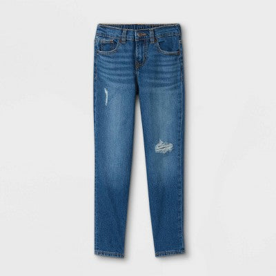Girls' high-rise ankle straight jeans - cat & jack™ dark wash 7